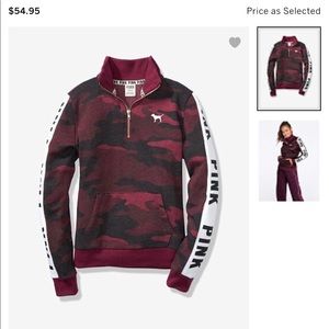 Perfect quarter zip | PINK | Burgundy camo